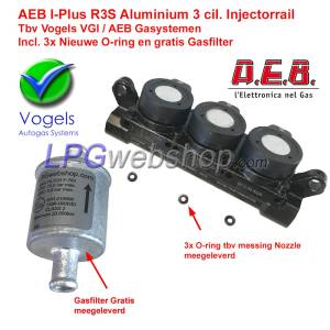 Rail 3 Injecteurs GPL AEB INJ R3S - AEB I-PLUS - VGI 3 cylindres + filtre