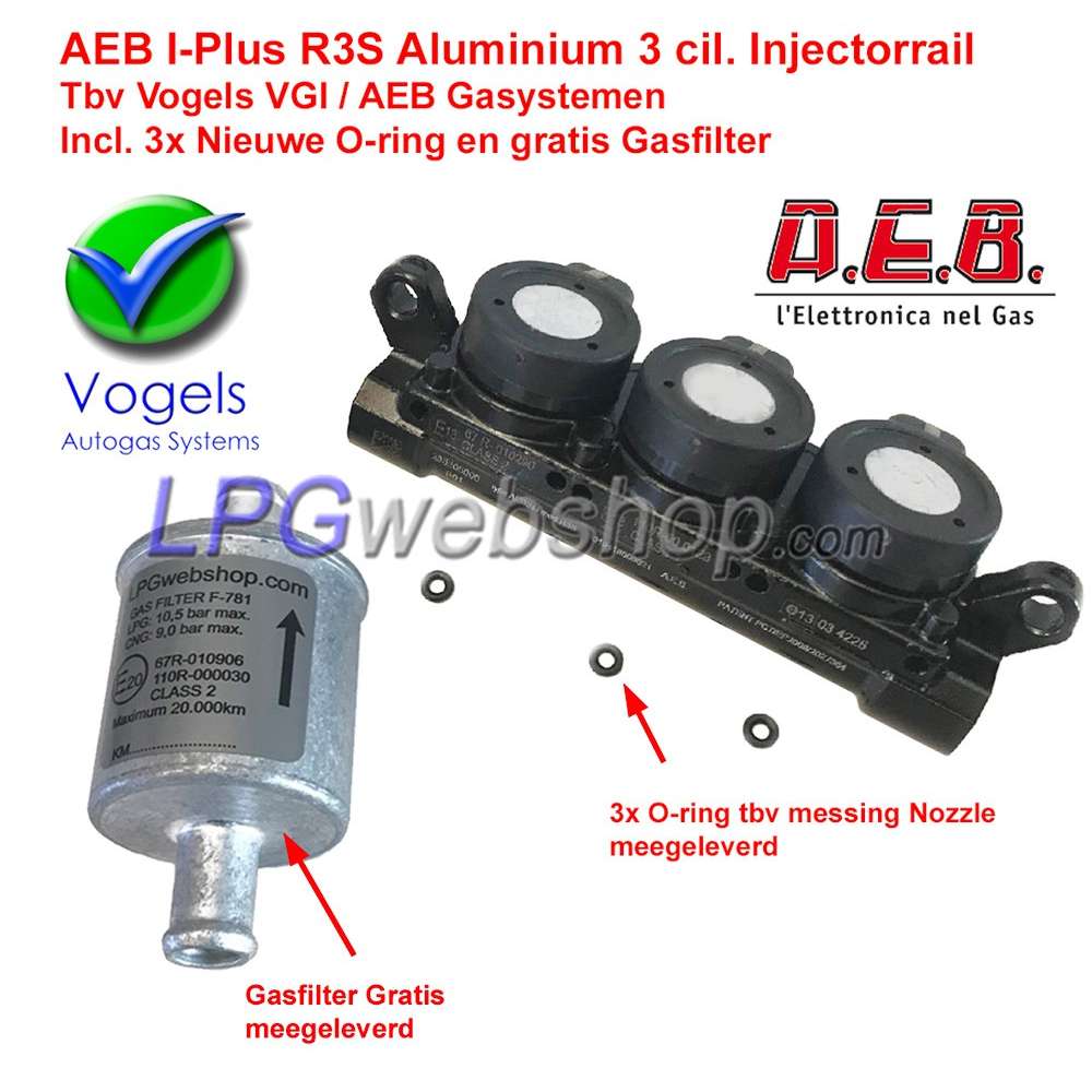LPG Injector Polymer Rail AEB INJ RP4SU - AEB I-PLUS - VGI 4x Injector