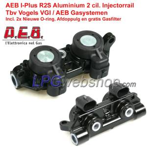 Rail 2 Injecteurs GPL AEB INJ R2S - AEB I-PLUS VGI 2 cyl Aluminium + Filtre