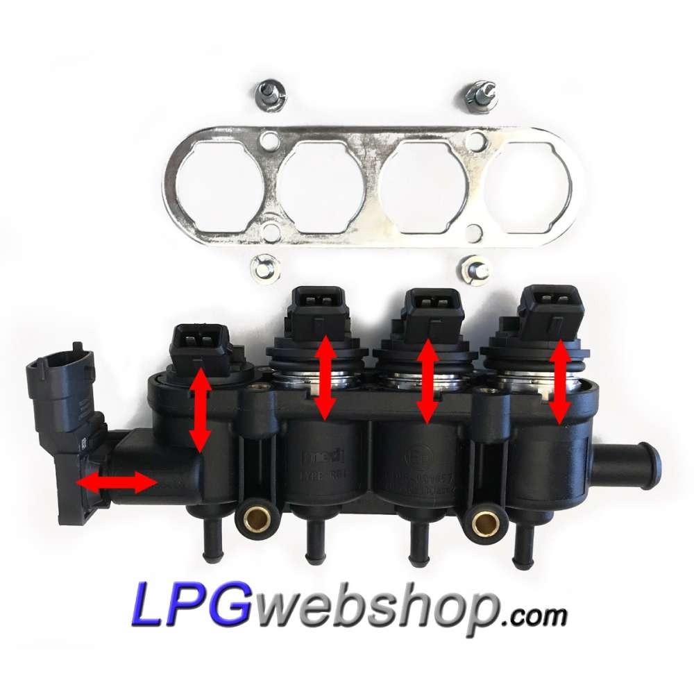 Injetor de gás Landi Renzo TB/TU2522 GI25-22 Pequeno Verde MED com conector AMP Injetor de gás Landi Renzo TB/TU2522 GI25-22 Pequeno Verde MED com conector AMP