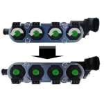 Landi Renzo 4 Cyl. Injector Rail RGI MED GI 25 - Without Pressure Sensor Connection