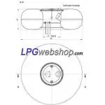 LPG-Tank Toroidal 43,5L (580x225) GZWM 1-Hole Multivalve 30 Degrees