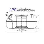 LPG Toroidal Tank 82L (720x250) - GZWM 4-Hole incl. Fittings