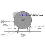 LPG-Zylindertank 50L (Ø360x582) 4-Loch GZWM inkl. Ventile