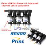 Rail 3x Injetores Keihin KN8 Azul 52cc - Prins VSI 3/6 cil. GLP / GNV