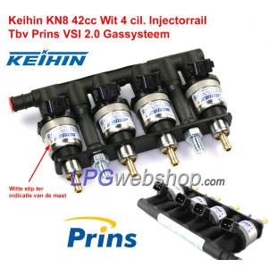 Prins Rail 4 Injecteurs Keihin KN8 Blanc 42cc - VSI 4/8 cyl. GPL/GNC