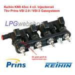 Rail 4x Injetores Keihin KN9 43cc - Prins VSI 4/8 cil. GLP / GNV