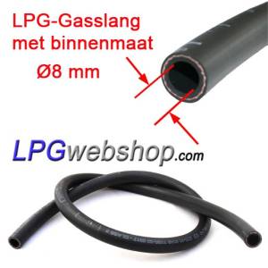 Mangueira de gás Ø8mm x 14mm Borracha R67-01 Por metro para GLP e GNV