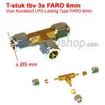 FARO T-piece for 3x Ø6mm Plastic LPG Pipe KF-0001 / Transfer Oil 1841 / Faro 6mm