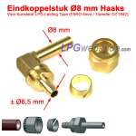 FARO Peça de acoplamento Ø8 mm Angular 90° para Tubo Plástico GLP KF-0002 / Óleo de Transferência 1842 / Faro 8mm