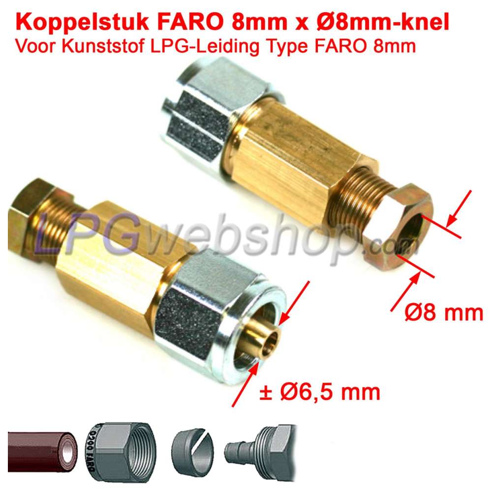 FARO 8mm Koppelstuk Ø8mm-knel voor Kunststof LPG-Leiding (KF-0002 / Transfer Oil 1842) FARO 8mm Koppelstuk Ø8mm-knel voor Kunststof LPG-Leiding (KF-0002 / Transfer Oil 1842)