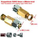 Acoplamiento FARO de 8 mm, abrazadera de Ø8 mm para tubería de GLP de plástico (KF-0002 / Aceite de transferencia 1842)