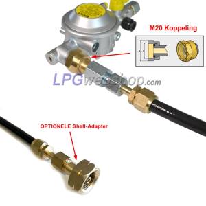 Kunststof Hoge Druk Leiding 6m met M20-koppeling - Tbv verbinding 2x Damptank - Drukregelaar