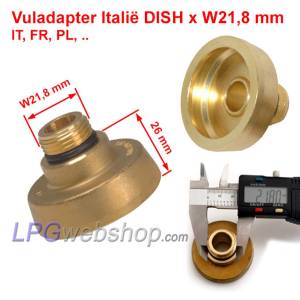 Adaptador de llenado de GLP - Boquilla Italia - DISH - Conexión W21.8
