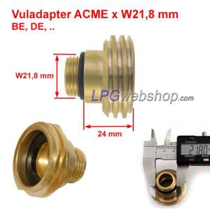 Adaptateur de remplissage GPL ACME - Pistolet belge - Raccordement W21,8