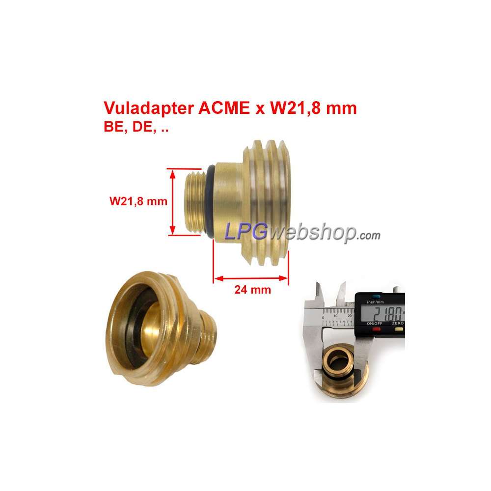 Adaptateur de remplissage GPL ACME - Pistolet belge - Raccordement W21,8 Adaptateur de remplissage GPL ACME - Pistolet belge - Raccordement W21,8