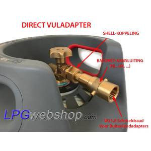 Adaptador de llenado de bombonas de gas GLP bayoneta - W21,8 interior