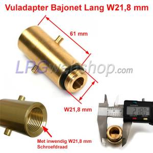 Adaptador de llenado de GLP - Bayoneta larga - NL / UK - Conexión W21,8