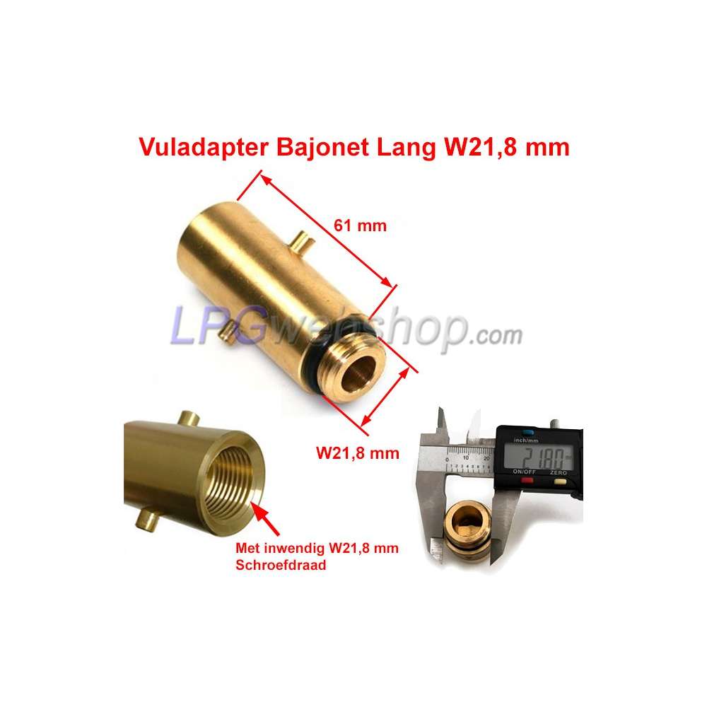 LPG Filling Adapter - Bayonet Long - NL / UK - W21,8 Connection LPG Filling Adapter - Bayonet Long - NL / UK - W21,8 Connection