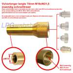 Extensor de llenado longitud 74mm M16xW21.8 rosca interna para Mini-filler