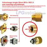 Füllverlängerungslänge 30 mm M16xW21,8 Innengewinde für Mini-Füller