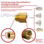 Comprimento do extensor de enchimento 30mm Rosca interna M16xW21,8 para Mini enchimento