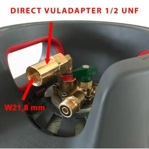 Adaptador de enchimento direto de GLP 1/2"UNF (3/4"-16) x W21,8 mm