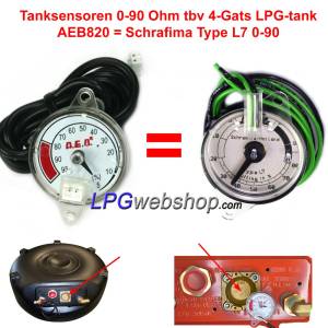 Sensor de contenido de GLP de 0 a 90 ohmios para depósitos GLP de 4 agujeros