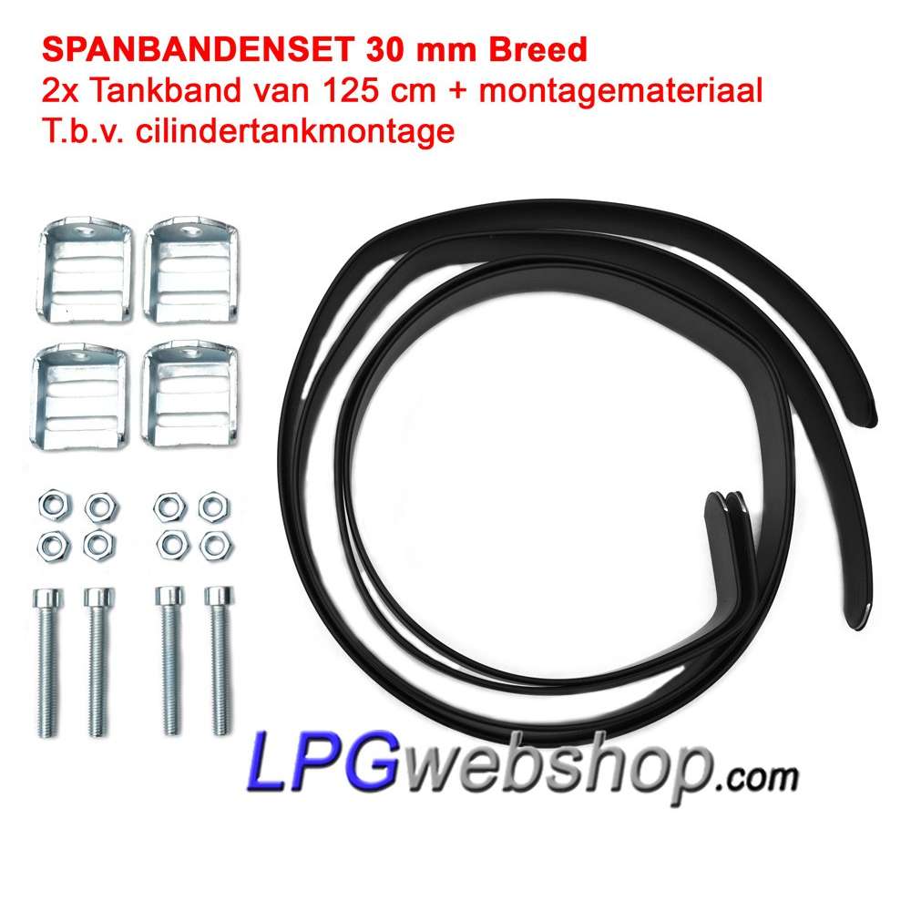 Kit de sangles (30 mm de large) pour le montage du réservoir cylindrique jusqu'à 100 L Kit de sangles (30 mm de large) pour le montage du réservoir cylindrique jusqu'à 100 L