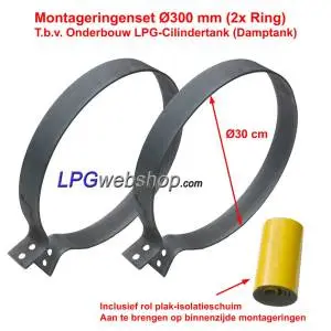 Tank Fixation Ring Set Ø300mm for Cylindrical LPG Tanks (2x Ring with Insulation)