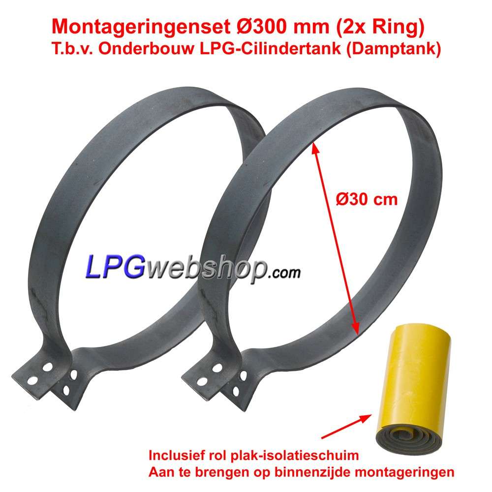 Tank Fixation Ring Set Ø300mm for Cylindrical LPG Tanks (2x Ring with Insulation)