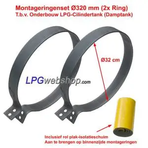 Tank Fixation Ring Set Ø320mm for Cylindrical LPG Tanks (2x Ring with Insulation)