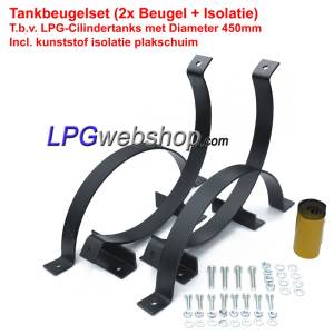 Tankbeugelset (2x Beugel) Diámetro 450 mm + aislamiento para tanques de cilindros de GLP