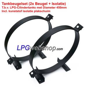Conjunto de suporte de tanque (2 suportes) Diâmetro 450mm + Isolamento para tanques de cilindros de GLP