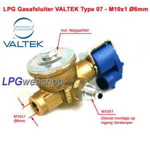 LPG Gasafsluiter Valtek Tipo 07 - 6mm / 8mm AMP-Connector