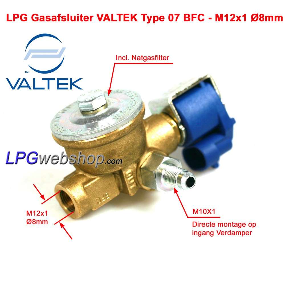 Vanne d'arrêt de gaz GPL Valtek Type 07 - Connecteur AMP 6 mm/8 mm Vanne d'arrêt de gaz GPL Valtek Type 07 - Connecteur AMP 6 mm/8 mm
