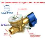 Válvula de gás GLP Valtek Tipo 07 M10 x 6mm / 8mm Conector AMP