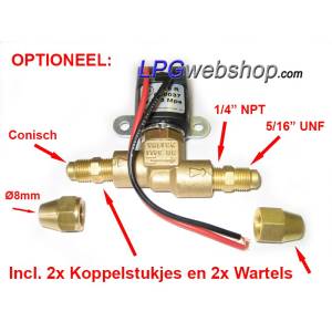 LPG-Gasventil Valtek Tipo 06 – 8 mm LPG-Rohr – großer Durchfluss – ohne Filter