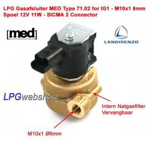 Elettrovalvola GPL MED Tipo 71.02 - 6mm - Per Riduttore GPL Landi Renzo IG1