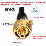 Vanne d'arrêt GPL MED 71.02 - 6mm - Pour réducteur Landi Renzo IG1