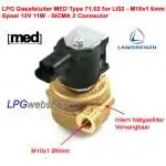 LPG shut off Valve MED 71.12 - 6mm - For Landi Renzo Li02 Reducer