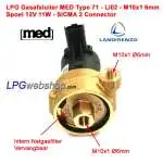 LPG shut off Valve MED 71.12 - 6mm - For Landi Renzo Li02 Reducer
