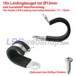 10x Soporte de tubería hasta Ø13mm con capa protectora de plástico para fijación de tubería de GLP