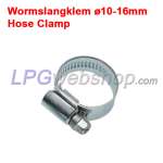 Worm slangklem Ø10-16mm Breedte 9mm voor afdichting gasslang