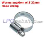 Worm slangklem Ø12-22mm Breedte 9mm voor afdichting gasslang