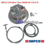 Mezclador de GLP IMPCO CA300AM-50-2 serie 50 y 70, incluye cable de estrangulación y juntas para V8.