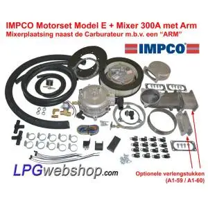 IMPCO LPG Engine Conversion Kit with extension arm on carburettor for V8 larger than 5L