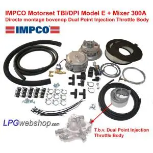 IMPCO LPG Engine Conversion Kit TBI/DFI Model E Reducer + 300A Mixer on top off Dual Point Injection Throttle Body