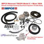 IMPCO LPG Engine Conversion Kit TBI/DFI Model E Reducer + 300A Mixer on top off Dual Point Injection Throttle Body
