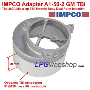 Kit de conversion de moteur GPL IMPCO TBI/DFI Modèle E Réducteur + Mélangeur 300A sur le dessus Corps de papillon à injection do